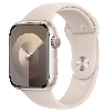 Apple Watch Series 9, 41 мм, корпус из алюминия цвета «сияющая звезда», спортивный ремешок цвета «сияющая звезда», размер S/M